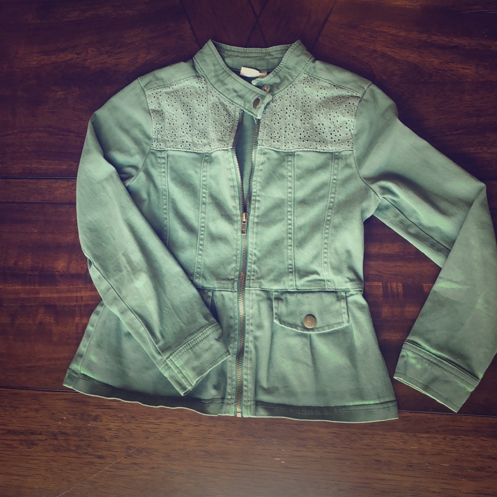 Green jacket with super cute details!